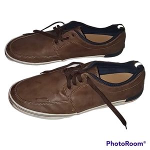 Goodfellow Mens Casual Brown Lace-up Derby Style Shoes Bonded Leather Size 13